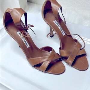 Manolo Blahnik Brown Leather Women's Heels